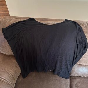 Black Short Sleeve Open Back Tee
